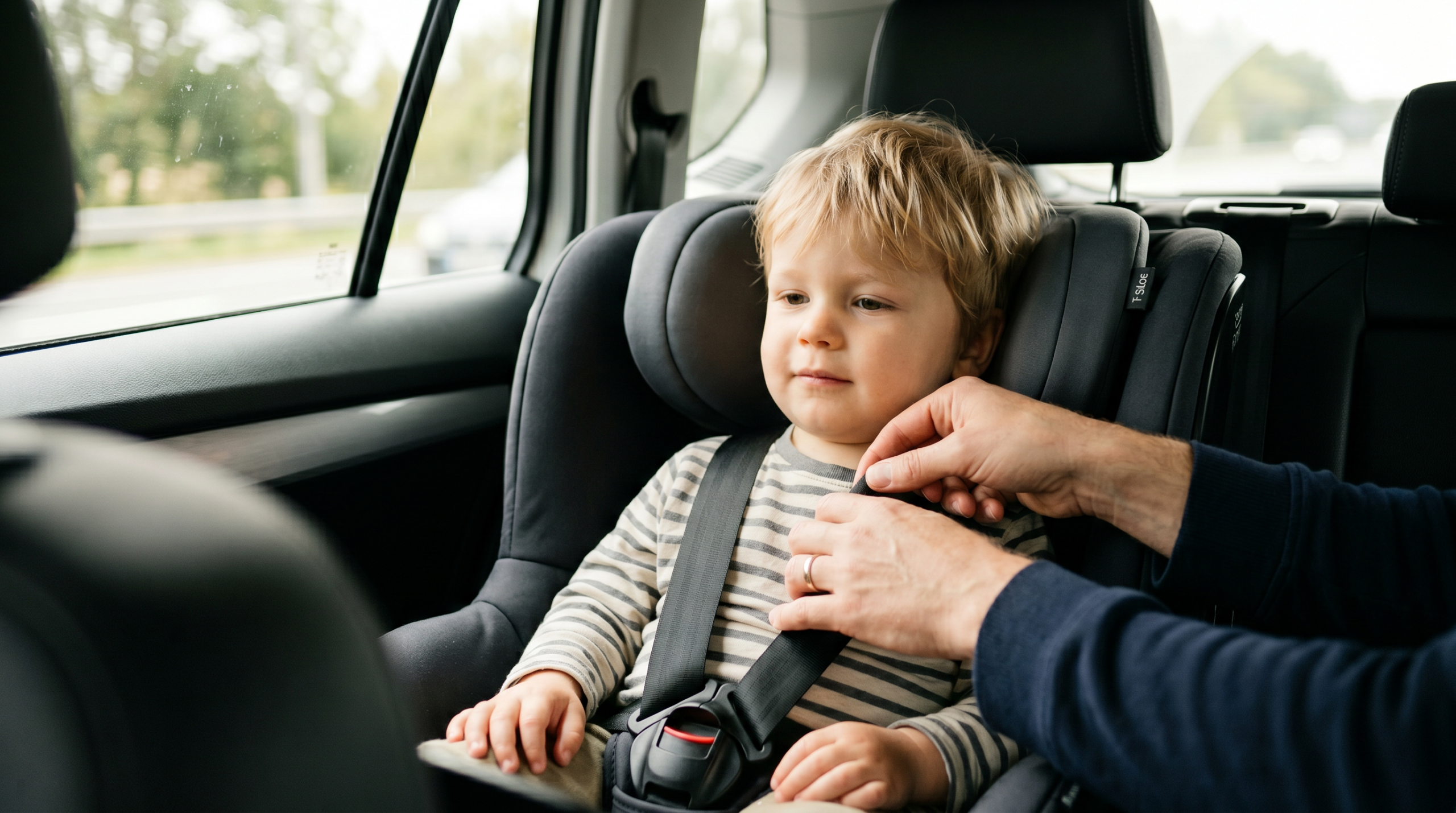 copilul desface centurile scaunului auto